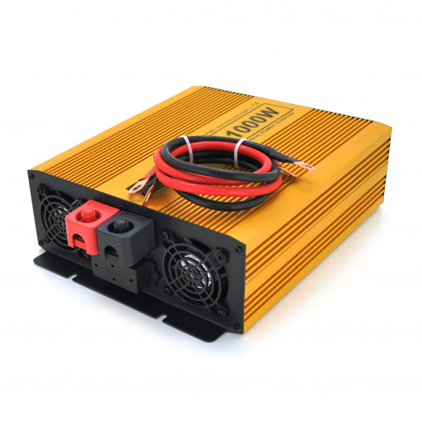 Інвертор напруги Mexxsun MXSPSW-1000, 12V/220V, 1000W з правильною синусоїдою, 2 Shuko, клемні дроти, Q4
