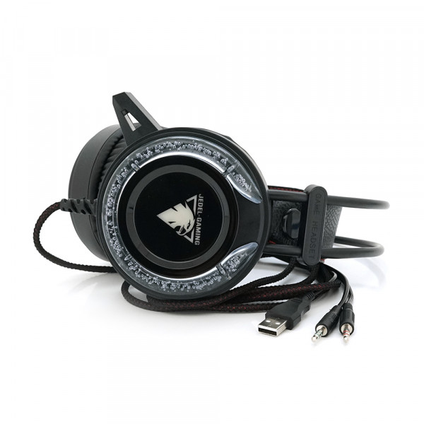 Навушники провідні з підсвічуванням Jedel GH-232, з мікрофоном, Black, Box