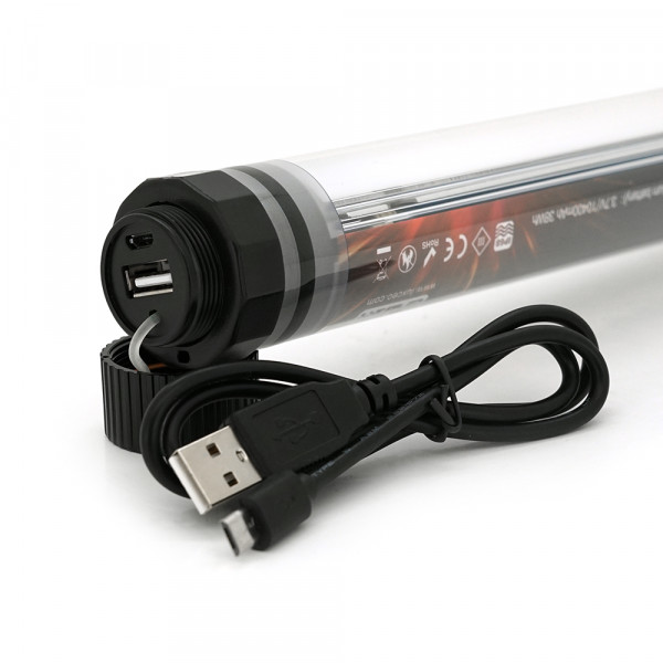 Лампа для кемпінгу LUXCEO P7RGB, 8W, 12 режимів, пульт, корпус-пластик, водостійкий, ip68, вбудований акум 10400mAh, USB кабель, 5750K, BOX