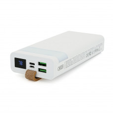 PowerBank XO-PR129 20000mAh,flashlight,Input: (Micro,Type-C), Output:(2хUSB,Type-C), QC22.5W/PD20W, plastic, White