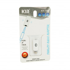 Перехідник KIN KY-196 Lighting(M) => Jack 3.5mm(F)+Bluetooth, White, Box
