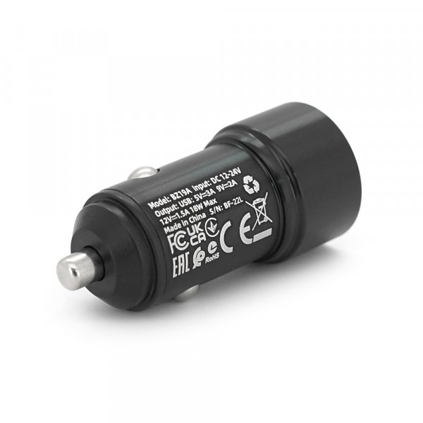 АЗУ BOROFONE BZ19A 1хUSB, 2.4A, QC3.0, Black, Box