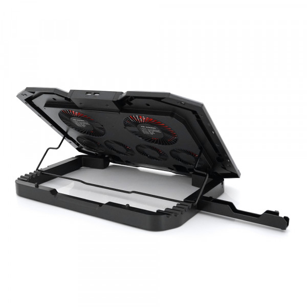 Підставка для ноутбука IceCoorel K9, 10-17", 2*100mm 1400±10% RPM + 4*70mm 2500±10%RPM, 2xUSB2.0 + підставка для мобільного телефону