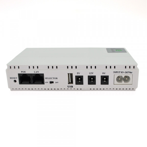ДБЖ UPS-18W DC1018P для роутерів/комутаторів/PON/POE-430, 5//9/12V, 1A, 10400MAh(4*2600MAh), White, BOX