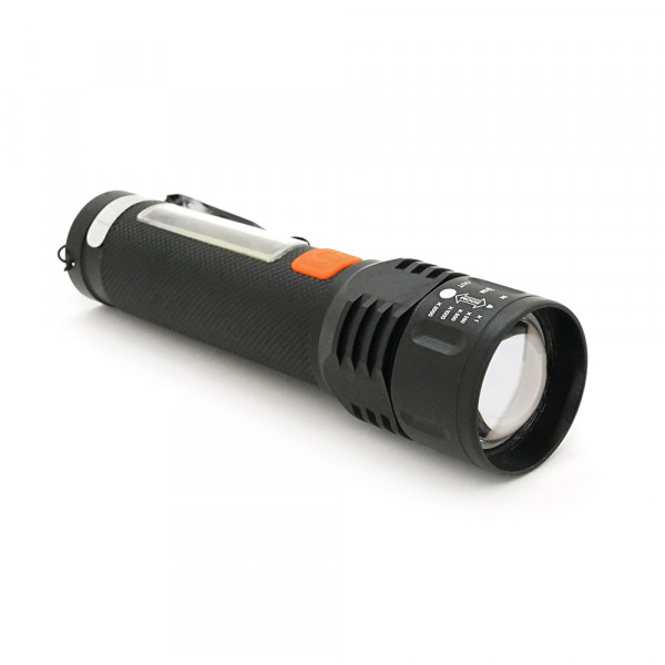 Ліхтарик XP-P50-P12, 3+1 режим, корпус алюмінієвий, вбудований акум, USB кабель, BOX