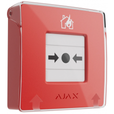 Бездротова настінна кнопка для активації пожежної тривоги Ajax ManualCallPoint Red