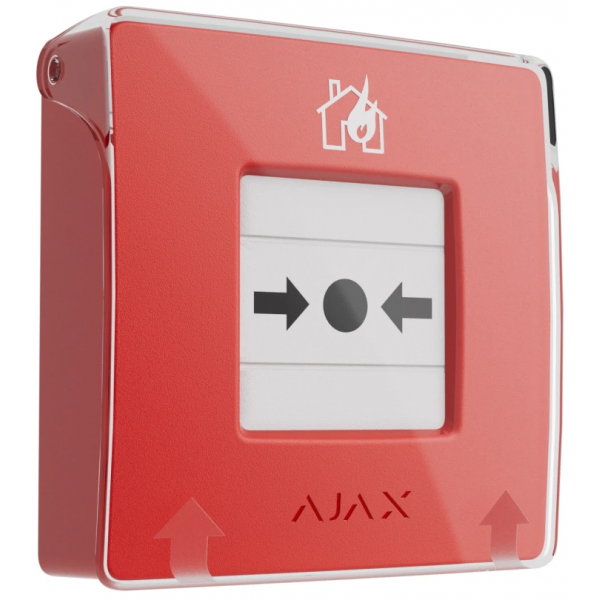 Бездротова настінна кнопка для активації пожежної тривоги Ajax ManualCallPoint Red