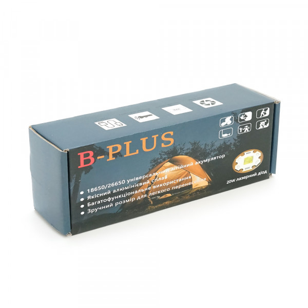 Ліхтарик BP-C18 P50, Zoom, 1+2 режими, корпус метал, магніт, акум 18650, індикація заряду, USB кабель, BOX