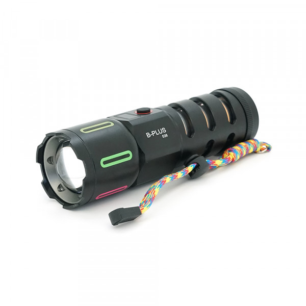 Ліхтар пошуковий BP-538 LED PM60, 3 режими, ліхтарик, індикація заряду, живлення від акумулятора, IP65, USB кабель, 225х130х60мм, 0,525кг, Black, BOX
