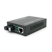 Медіаконвертер FOXGATE EC-Q-1G-1SM-1310nm, 1310 WDM, 1x10/100/1000 Base-Tx, одноволоконний Full/Half duplex, SC 20km (0+70°C), + блок живлення 5V 1A