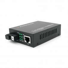 Медіаконвертер FOXGATE EC-Q-1G-1SM-1310nm, 1310 WDM, 1x10/100/1000 Base-Tx, одноволоконний Full/Half duplex, SC 20km (0+70°C), + блок живлення 5V 1A