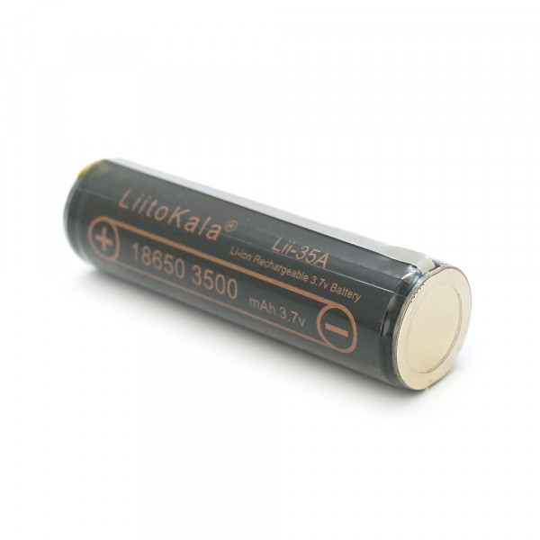 Акумулятор 18650 Li-Ion LiitoKala Lii-35A-PCB, Protected, 3500mAh (3300-3500mAh), 3.7V (2.75-4.2V), Black