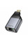 Перехідник HOCO UA35 Type-C (тато)/RJ-45(мама), Gray, Box