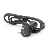 Кабель живлення Schuko CEE7/7-C13, 1.8M, CCA, 1.5mm, OEM (євровилка), black, Q25/200