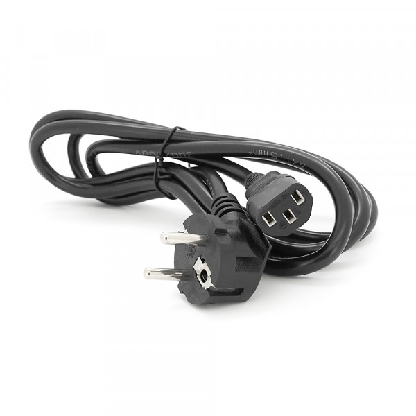 Кабель живлення Schuko CEE7/7-C13, 1.8M, CCA, 1.5mm, OEM (євровилка), black, Q25/200