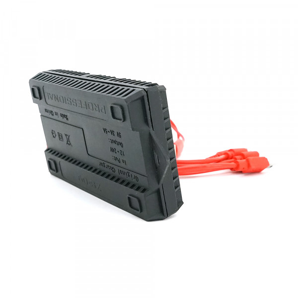Портативний HUB ZS-09 із крокодилами на 10*USB2.0 (3A-5А), led, живлення 12В, Black, Box