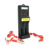 Портативний HUB ZS-12/5 з крокодилами на 5*USB2.0 (3А-5A), 2осередки-АА, led, живлення 12В, Black, Box