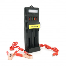 Портативний HUB ZS-12/5 з крокодилами на 5*USB2.0 (3А-5A), 2осередки-АА, led, живлення 12В, Black, Box