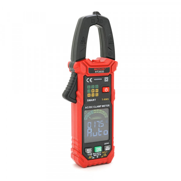 Токові кліщі Mayilon HT-203D Вимірювання: V (AC/DC), A (AC), Ω, C, L (NCV). Функції: Data Hold, продзвонювання, тест діодів.
