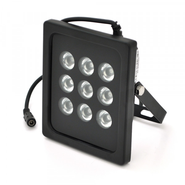 ІЧ-прожектор GY-IR90009. 12V, 9W, 9LED, IP66, 850Нм, кут огляду 90 °, дальність до 100м.