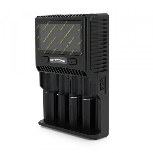 Зарядний пристрій універсальний Nitecore SC4, 4 канали, LCD дисплей, підтримує Li-ion, Ni-MH та Ni-Cd AA (R6), ААA (R03), AAAA, С (R14), 3A