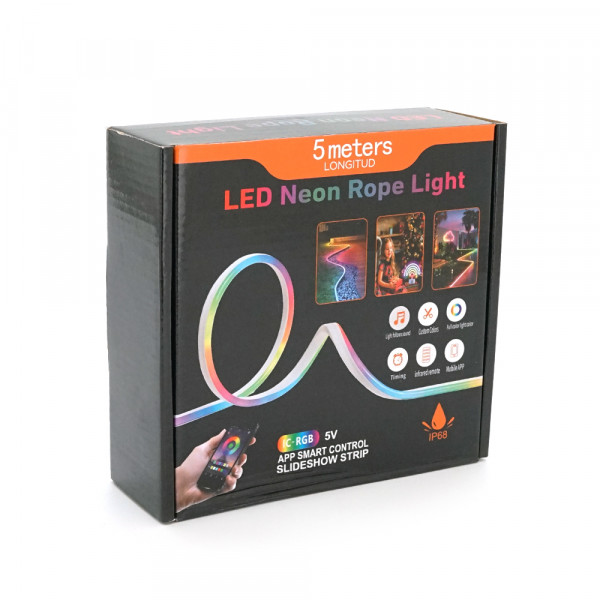 Світлодіодна стрічка Neon RGB 5 метрів, живлення від USB
