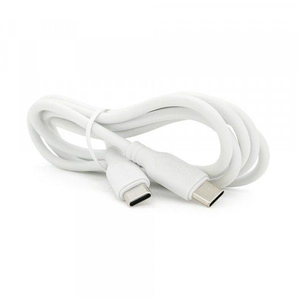 Кабель VEGGIEG V-M001C, Type-C(Male) to Type-C(Male) PD cable, 60 Вт, струм 3 А, 480 Мбіт/с, White, довжина 1,2 м, Box