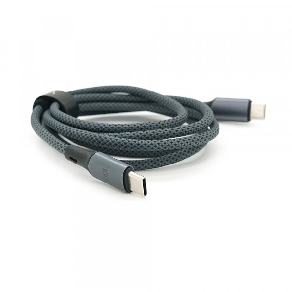 Кабель VEGGIEG V-M002C, Type-C(Male) to Type-C(Male) PD cable, 100 Вт, струм 3 А, 480 Мбіт/с, Gray, довжина 1,2 м, Box