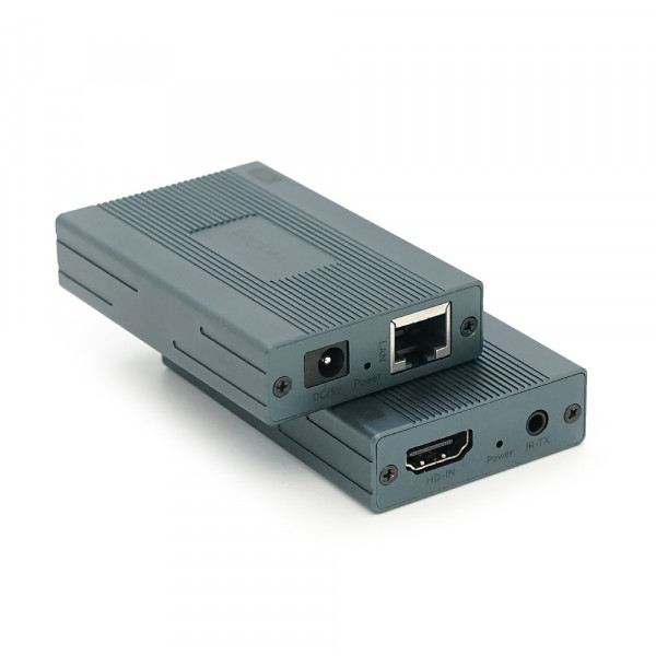 Активний VEGGIEG V-HE60 HDMI 2*1 конвертер 60m, HDMI 1080P, LAN CAT 5E/6At, Grey, Box