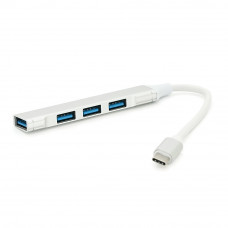 Хаб VEGGIEG V-K301 Type-C на USB 3.0/4 порту, 480Mbts, живлення від USB, 0.15m, Silver, Box