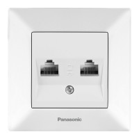 Розетка Panasonic Arkedia Slim комп'ютерна подвійна  RJ45 CAT6e, білий