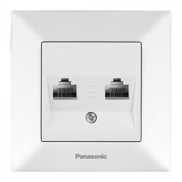 Розетка Panasonic Arkedia Slim комп'ютерна подвійна  RJ45 CAT6e, білий