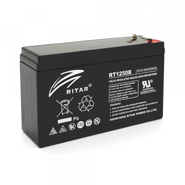 Акумуляторна батарея AGM RITAR RT1250BL, Black Case, 12V 5.0Ah (150 х 50 х 93) Q10