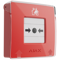 Бездротова настінна кнопка для активації пожежної тривоги Ajax ManualCallPoint Red