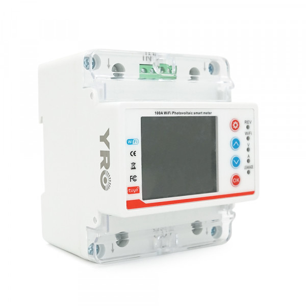 Багатофункціональне реле однофазне YRO YRVP-3Wifi V/A Protector with meter,2P 100A AC220 однофазний (з комунікацією) на DIN-рейку, 220V, 100A, LCD