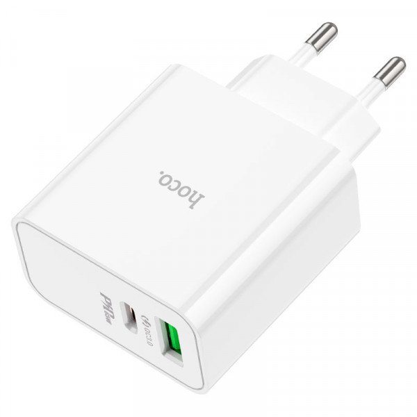 СЗУ HOCO C113A 110-240V, PD65W+Q3.0, USB+Type-C, White, Box