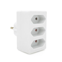 Розетка трійник без заземлення SQ-ZDB01/3, 3x2.5A(10A) 250V~Max, 1700W, White, 2Р, Q100