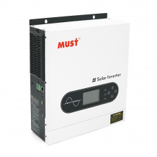 Гібридний інвертор MUST PV18-2012ECO, 2000W, 12V, струм заряду 80A, 170-280V, MPPT (80А, 30-320 Vdc), 290х367х111 мм. 6 кг.