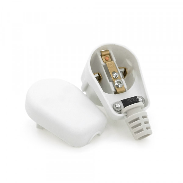 Вилка із заземленням кутова SQ-SN-03, 16A 250V, White, Q200