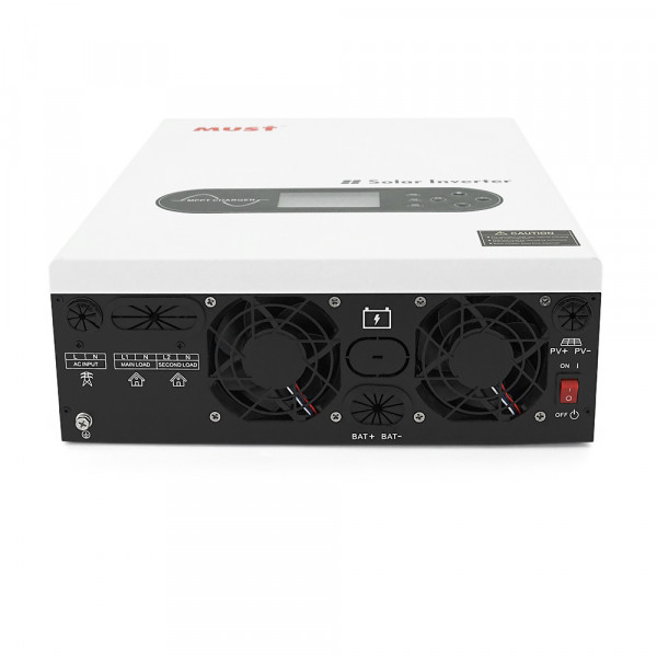 Гібридний інвертор MUST PV18-6048ECO. 6000W, 48V, струм заряду 100A, 170-280V, MPPT (100А, 60-360 Vdc), 318×454×122.5 мм. 9 кг.