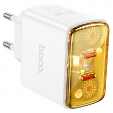 СЗУ HOCO CS43A 110-240V, PD45W, 2*USB-C, White, Box