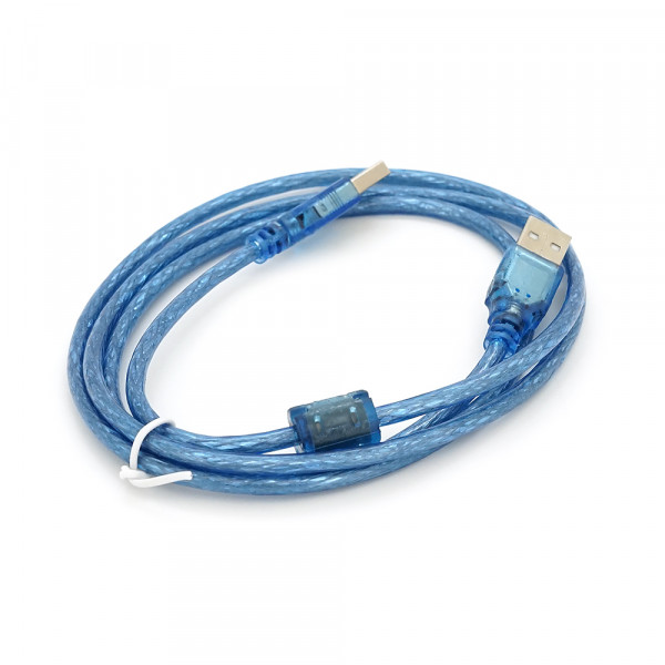 Кабель USB 2.0 RITAR AM / AM, 1.5m, 1 ферит, прозорий синій