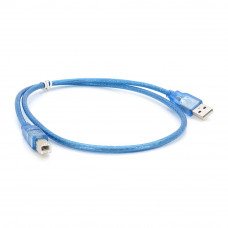 Кабель USB 2.0 RITAR AM / BM, 0.5m, прозорий синій