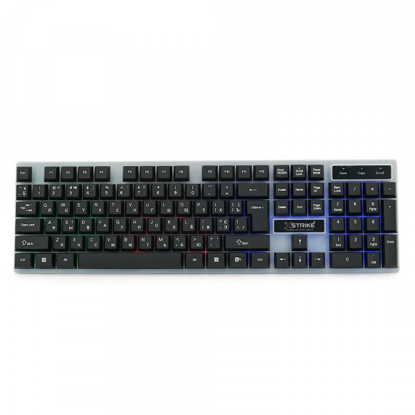 Комплект провідний KB+Mouse XSTRIKE X-1014, USB, RGB підсвічування, (Eng/Укр/Pyc), Black/White, Box