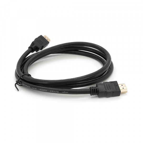 Кабель Merlion HDMI-HDMI HIGH SPEED 1.5m, v1.4, OD-7.5mm, круглий Black, коннектор Black, (Пакет) Q250