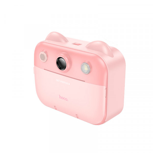 Дитячий фотоапарат HOCO DV204 з функцією миттєвого друку, підтримка microSD card, Pink, Box