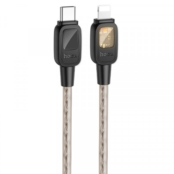 Кабель Hoco U124, Type-C-Lighting, 27W, довжина 1.2м, Black/Gray, BOX