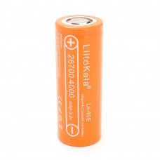 Аккумулятор 26700 Lifepo4 LiitoKala Lii-40E, 4000mah （4100-4200mah）, 3.2V (2.75-4.2V), Orange, 71mm x 26.5mm, цена за 1 шт