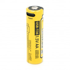 Аккумулятор LiitoKala USB-T36 1.5V/AA 1.5V AA 2400mAh/3600mWh, Li-ion Rechargeable Battery, Type-C, Charging current: 300mAh, цена за 1шт