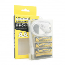 Акумулятор LiitoKala USB-T36 1.5V/AA 1.5V AA 2400mAh/3600mWh, Li-ion Rechargeable Battery, Type-C, Charging current:300mAh,в блістері 4шт,ціна за 4шт